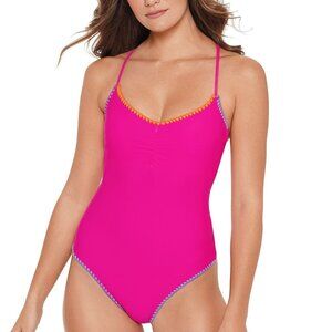 Salt+Cove Juniors' Shell-Stitch Cross-Back Swimsuit